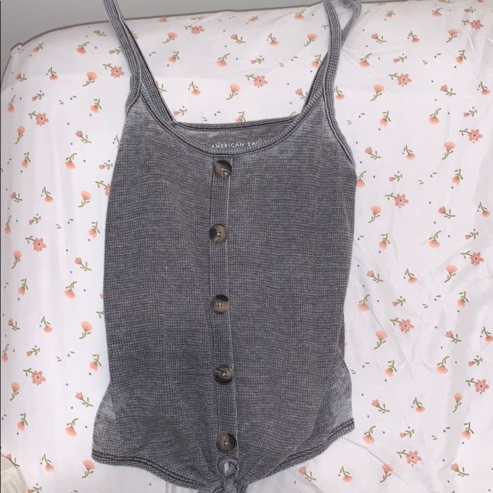 soft gray tied tank from american eagle